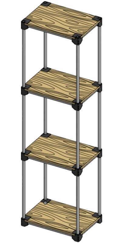 onshape model of 3d printer shelf